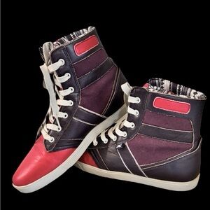 Vtg DC Life Admiral Hi Violet/Fire High Top Skateboard Shoe Size 11 2009